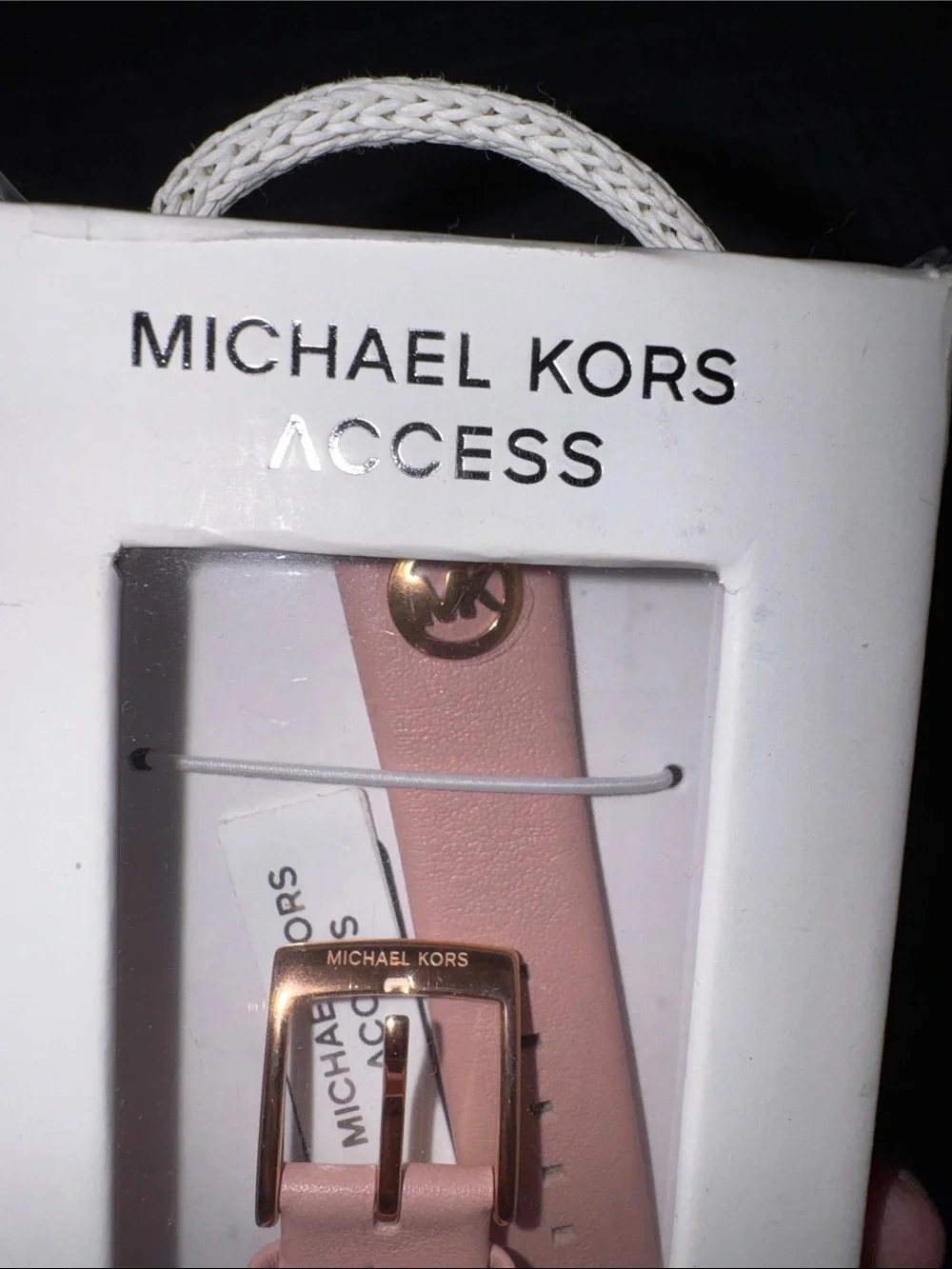 Michael Kors Pink Leather Watch Band with Gold-Tone Buckle